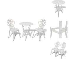 vidaXL Bistroset Bistrosets - Bistro Set - Bistro Sets - Bistrotafel En Stoelen - 3-delige Bistroset gietaluminium wit