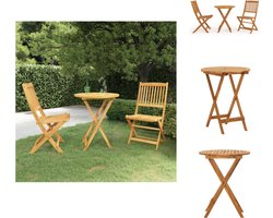 vidaXL Bistroset - Bistrosets - Eethoek Voor In De Tuin - Eethoeken Voor In De Tuin - 3-delige Tuinset inklapbaar massief acaciahout