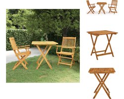 vidaXL Bistroset - Bistrosets - Eethoek Voor In De Tuin - Eethoeken Voor In De Tuin - 3-delige Tuinset inklapbaar massief acaciahout