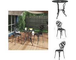 vidaXL Bistroset - Bistrosets - Stoel - Stoelen - 3-delige Bistroset gietaluminium zwart