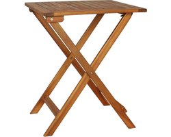 vidaXL Bistroset - Tuinmeubelen - 3-delige Bistroset inklapbaar met kussens massief acaciahout - Acacia Hout - Buitentafel - Outdoor Dining