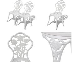 vidaXL Bistrostoelen 2 st gietaluminium wit - Tuin Eetstoel - Tuin Eetstoelen - Tuinstoel - Tuinstoelen