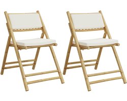 vidaXL Bistrostoelen 2 st inklapbaar bamboe Bamboestoelen - Bistrostoel - Tuinset - Buitenshuis Zitten - Lounge Stoel