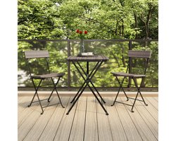 vidaXL - Bistrostoelen - 2 - st - inklapbaar - poly - rattan - en - staal - grijs