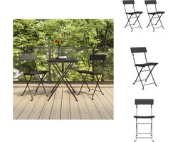 vidaXL Bistrostoelen - Inklapbaar - 2 stuks - Zwart Tuinstoel - Bistrostoel - Klapstoel - Buitentijns Meubel - Zwarte Stoel