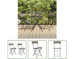 vidaXL Bistrostoelen - Tuinstoelen - Bistrostoelen 2 st inklapbaar poly rattan en staal grijs - Outdoor Seating - Patio Furniture - Kunststof Ratan