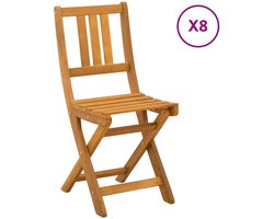 vidaXL - Bistrostoelen - voor - buiten - 8 - pcs - Naturel - 40 - x - 42 - x - 85 - cm