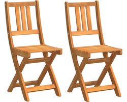 vidaXL - Bistrostoelen - voor - buiten - met - kussen - 2 - pcs - Massief - Acacia - Hout