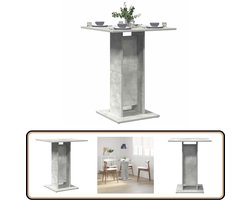 vidaXL Bistrotafel 60x60x75 cm betongrijs hout Bistrotafel - Bartafel - Eetkamerstoel - Buitenmeubilair - Balkon Meubelen