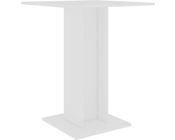 vidaXL - Bistrotafel - 60x60x75 - cm - bewerkt - hout - wit
