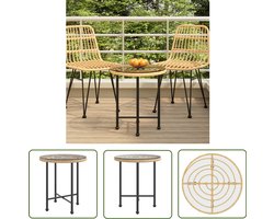 vidaXL Bistrotafel - Eetkamertafel - Eettafel Ø50 cm gehard glas en staal - Tuintafel - Compact Tafeltje - Ronde Tafel