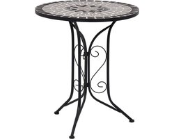 vidaXL - Bistrotafel - mozaïek - 60 - cm - keramiek - grijs