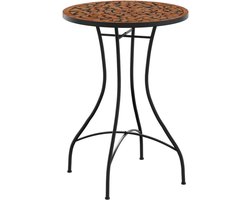 vidaXL - Bistrotafel - mozaïek - Ø50x70 - cm - keramiek - terracottakleurig