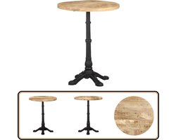 vidaXL - Bistrotafel - Ø - 60x76 - cm - ruw - mangohout