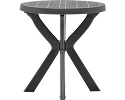 vidaXL - Bistrotafel - Ø70 - cm - kunststof - antraciet