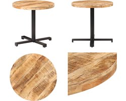 vidaXL - Bistrotafel - rond - Ø80x75 - cm - ruw - mangohout