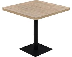 vidaXL - Bistrotafel - vierkant - 80x80x75 - cm - MDF - en - staal - eikenkleur