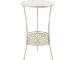 vidaXL - Bistrotafel - vintage - stijl - rond - 40x70 - cm - metaal - wit