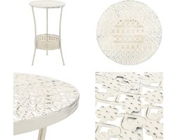 vidaXL Bistrotafel vintage stijl rond 40x70 cm metaal wit - Tafel - Tafels - Bistro Tafel - Bistro Tafels