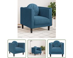 vidaXL Blauwe Fauteuil - Fauteuil - Fauteuil met kussen fluweel blauw - Fluweelfauteuil - Designfauteuil - Lounge Stoel