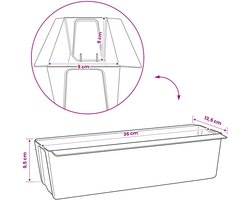 vidaXL - Bloembakken - voor - Euro-pallets - 24 - st - Zwart - 36 - x - 13,5 - x - 9,5 - cm