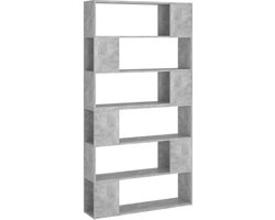 vidaXL Boekenkast 100x24x188 cm Betongrijs Boekenkast - Kamerdivider - Meubilair - Houten Boekenkast - Grijze Boekenkast