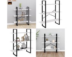 vidaXL Boekenkast 100x30x105 cm bewerkt hout wit - Boekenkast - Boekenkasten - Kast - Kasten