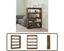 vidaXL Boekenkast 100x30x135 cm gerookt eiken Boekenkast - Houten Boekenkast - Boekenplank - Opslagmeubilair - Livingroom Furniture