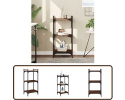 vidaXL Boekenkast - 3-laags - Bruin eikenkleur - 40x30x86 cm Boekenkast - Boekenkasten - Boeken Plank - Schappenkast