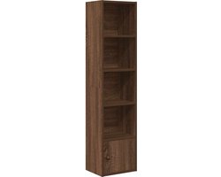 vidaXL - Boekenkast - 31x24x127 - cm - bewerkt - hout - bruin - eikenkleurig