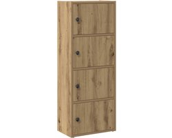 vidaXL - Boekenkast - 40x24x102 - cm - bewerkt - hout - artisanaal - eikenkleurig