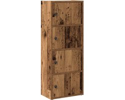 vidaXL - Boekenkast - 40x24x102 - cm - bewerkt - hout - oud - houtkleurig