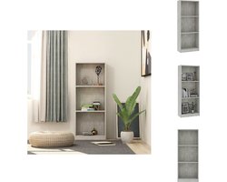 vidaXL - Boekenkast - 40x24x109 - cm - bewerkt - hout - betongrijs