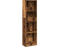 vidaXL - Boekenkast - 40x24x176 - cm - bewerkt - hout - oud - houtkleurig
