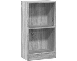 vidaXL - Boekenkast - 40x24x76 - cm - bewerkt - hout - grijs - sonoma - eikenkleurig