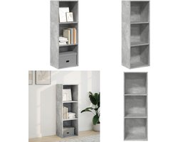 vidaXL Boekenkast 40x30x114 cm bewerkt hout betongrijs - Boekenkast - Boekenkasten - Boeken Plank - Schappenkast