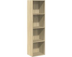 vidaXL - Boekenkast - 40x30x152 - cm - bewerkt - hout - sonoma - eikenkleurig