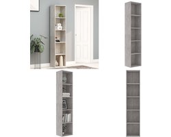 vidaXL Boekenkast 40x30x189 cm bewerkt hout betongrijs - Boekenkast - Boekenkasten - Kast - Kasten