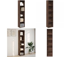 vidaXL Boekenkast 40x30x189 cm bewerkt hout bruin eikenkleurig - Boekenkast - Boekenkasten - Boeken Plank - Schappenkast