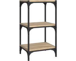 vidaXL - Boekenkast - 40x33x70,5 - cm - bewerkt - hout - en - staal - Sonoma - eiken