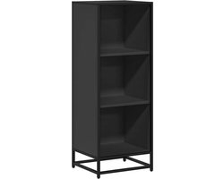 vidaXL - Boekenkast - 40x35x107,5 - cm - bewerkt - hout - zwart