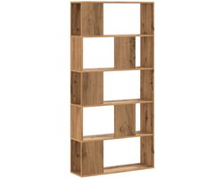 vidaXL Boekenkast 5-laags - Hout - Artisanaal Eiken Boekenkast - Boekenkasten - Boeken Plank - Schappenkast