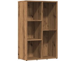 vidaXL - Boekenkast - 50x25x80 - cm - bewerkt - hout - artisanaal - eikenkleur