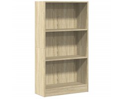 vidaXL - Boekenkast - 60x24x109 - cm - bewerkt - hout - sonoma - eikenkleurig