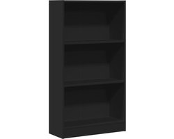 vidaXL - Boekenkast - 60x24x109 - cm - bewerkt - hout - zwart