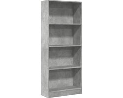 vidaXL - Boekenkast - 60x24x143 - cm - bewerkt - hout - betongrijs