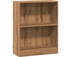 vidaXL - Boekenkast - 60x24x76 - cm - bewerkt - hout - artisanaal - eikenkleurig