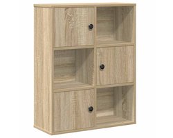 vidaXL - Boekenkast - 60x24x76,5 - cm - bewerkt - hout - sonoma - eikenkleurig