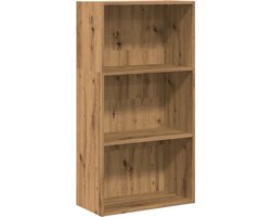 vidaXL - Boekenkast - 60x30x114 - cm - bewerkt - hout - artisanaal - eikenkleurig