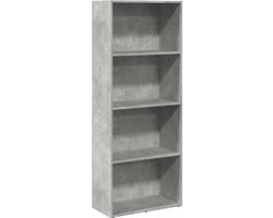 vidaXL - Boekenkast - 60x30x152 - cm - bewerkt - hout - betongrijs